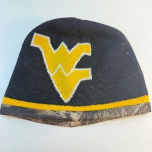 Captivating Headwear West Virginia Mountaineers Beanie OS Navy Camo Knit Hat WVU